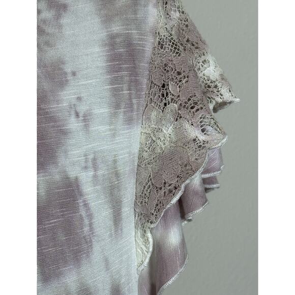 Knox Rose Women’s Top Tie Dye Ruffle Sleeves Boho Tee Shirt Y2K Size (M) - Picture 9 of 16